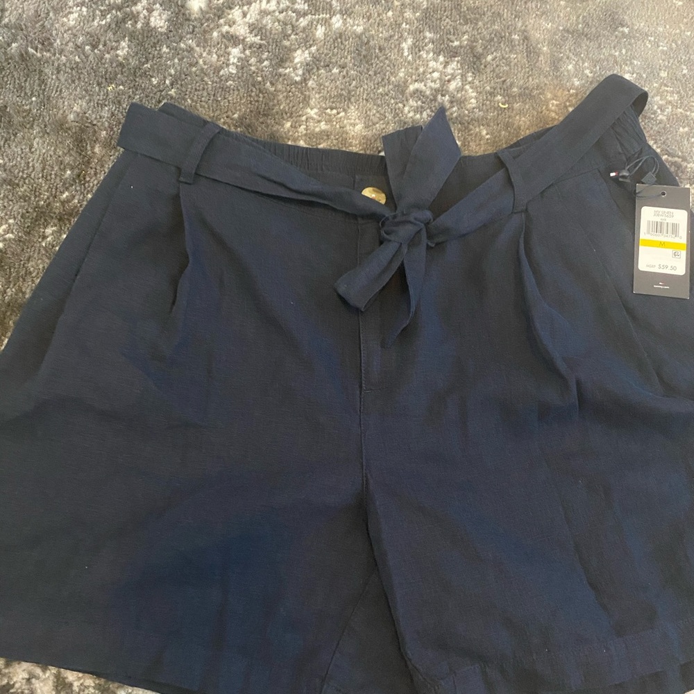 NWT Tommy Hilfiger Belted Linen Shorts